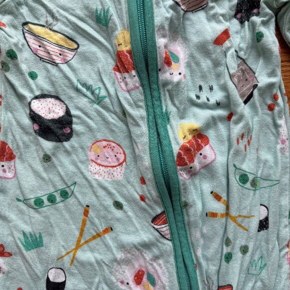 Little Sleepies Sushi Print Zippy Size 3-6 Month - Picture 4 of 8